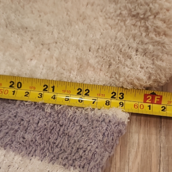 POL Cream Fuzzy Hoodie with Lavender and Blush Stripes - Picture 8 of 9